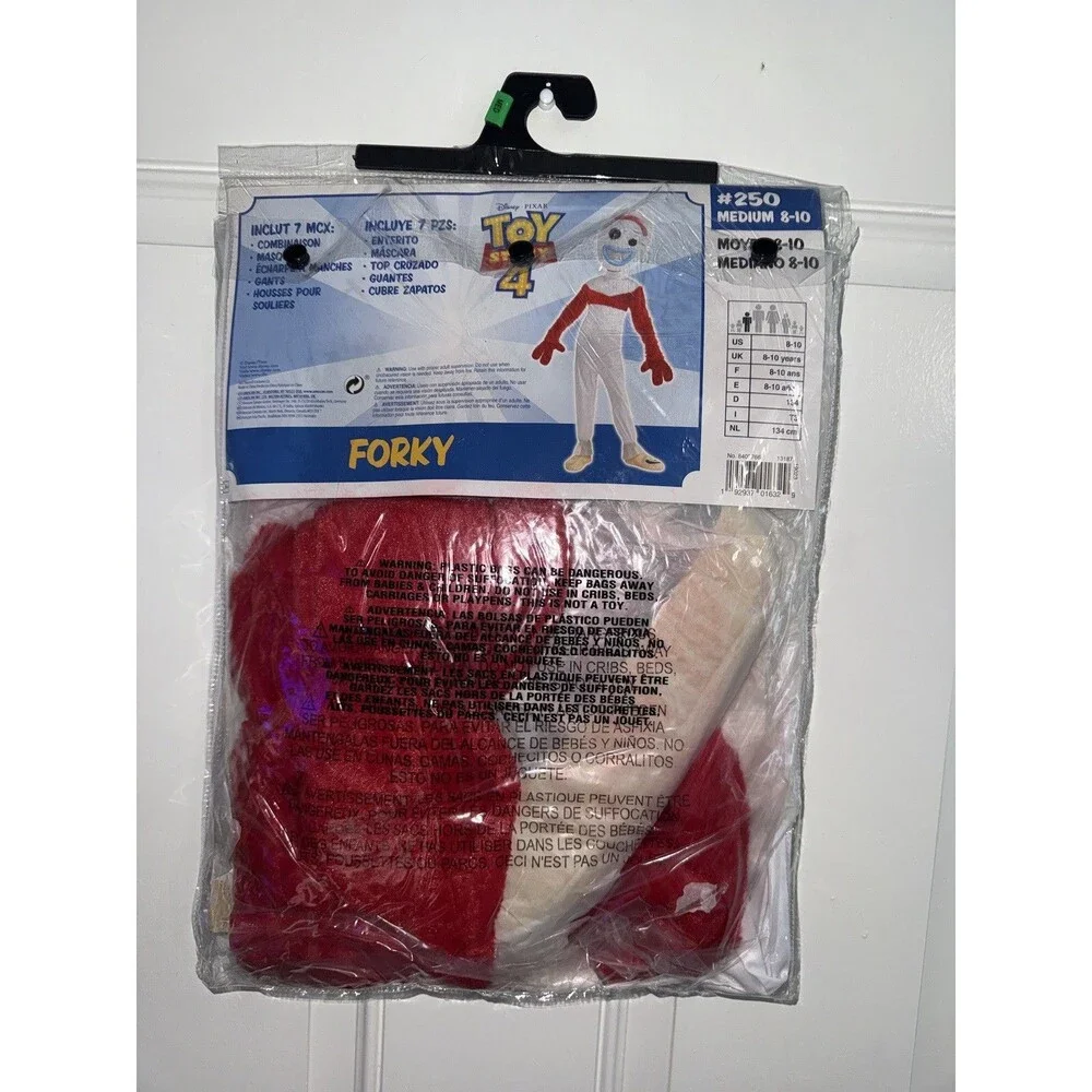 Disney Toy Story 4 Forky Halloween Costume 7pc Set Size Medium 8-10 Years NEW